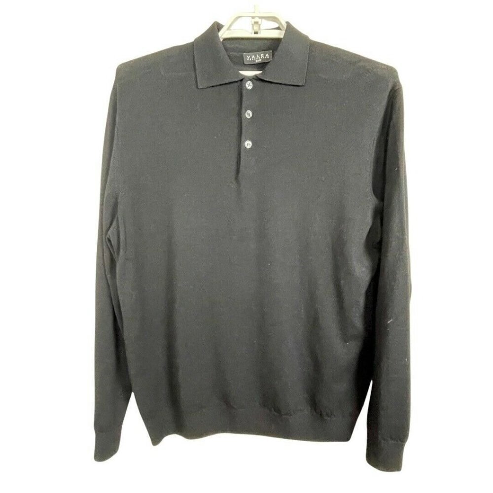 Valda Italy Merino Wool Sweater 2XL Black‎ Classic Pullover Quiet Luxury Minimal